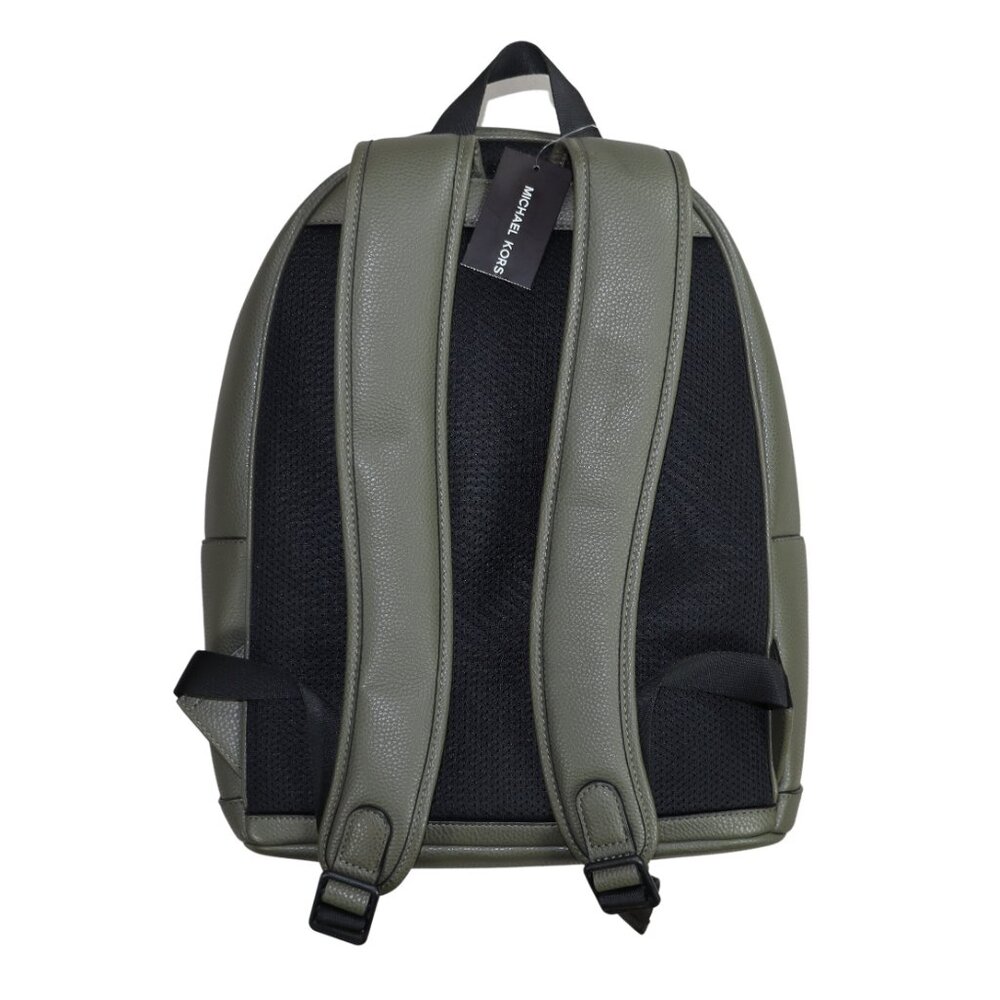 Michael Kors Malone Pebbled Faux Leather Men's Backpack NWT Olive - Picture 4 of 5